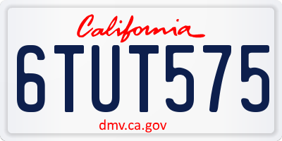 CA license plate 6TUT575