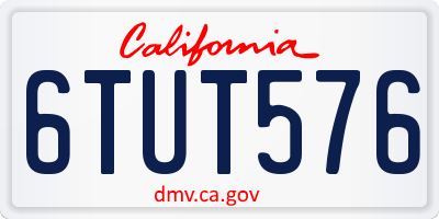 CA license plate 6TUT576