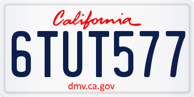 CA license plate 6TUT577