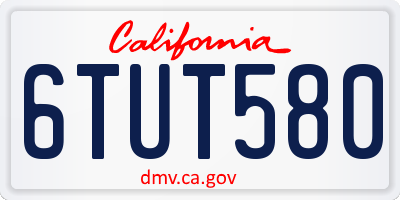 CA license plate 6TUT580