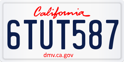 CA license plate 6TUT587