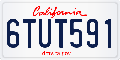 CA license plate 6TUT591