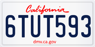 CA license plate 6TUT593