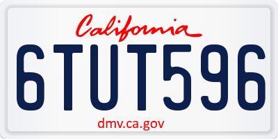 CA license plate 6TUT596