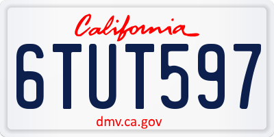 CA license plate 6TUT597