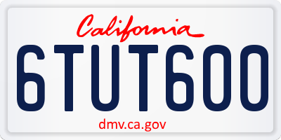 CA license plate 6TUT600