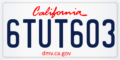 CA license plate 6TUT603