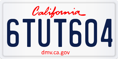 CA license plate 6TUT604