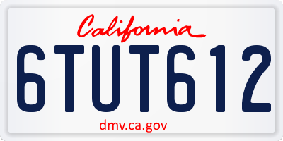 CA license plate 6TUT612