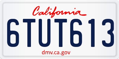 CA license plate 6TUT613