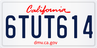 CA license plate 6TUT614