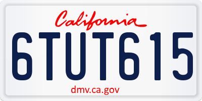 CA license plate 6TUT615