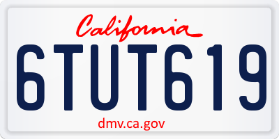 CA license plate 6TUT619