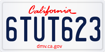 CA license plate 6TUT623