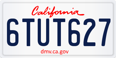 CA license plate 6TUT627