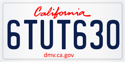 CA license plate 6TUT630