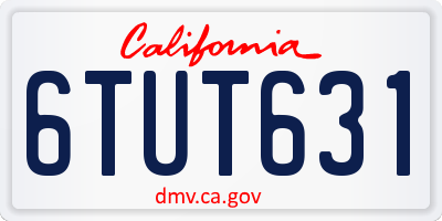 CA license plate 6TUT631