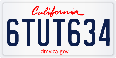 CA license plate 6TUT634