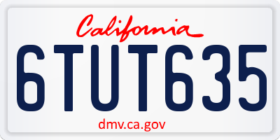 CA license plate 6TUT635
