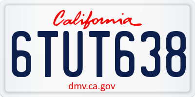 CA license plate 6TUT638
