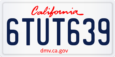 CA license plate 6TUT639
