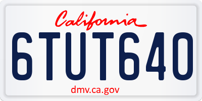 CA license plate 6TUT640