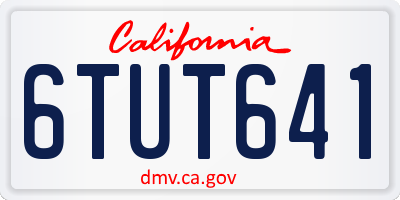 CA license plate 6TUT641
