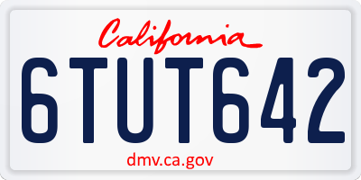 CA license plate 6TUT642