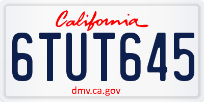 CA license plate 6TUT645