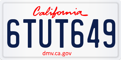 CA license plate 6TUT649