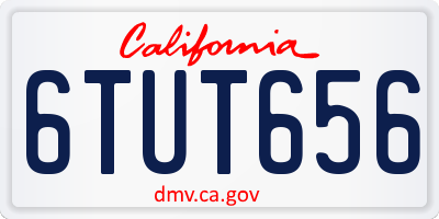 CA license plate 6TUT656