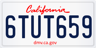 CA license plate 6TUT659