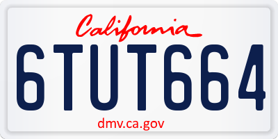CA license plate 6TUT664