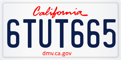 CA license plate 6TUT665