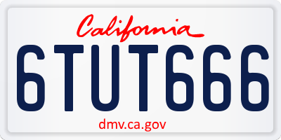 CA license plate 6TUT666