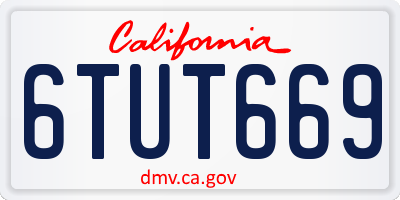 CA license plate 6TUT669