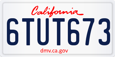 CA license plate 6TUT673