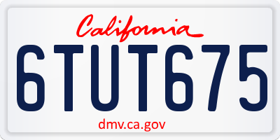 CA license plate 6TUT675