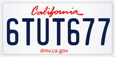 CA license plate 6TUT677