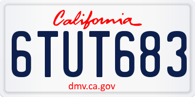 CA license plate 6TUT683
