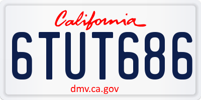 CA license plate 6TUT686