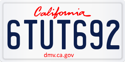 CA license plate 6TUT692