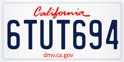 CA license plate 6TUT694