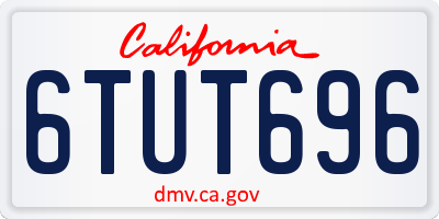 CA license plate 6TUT696