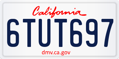 CA license plate 6TUT697