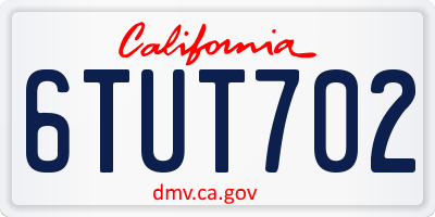 CA license plate 6TUT702