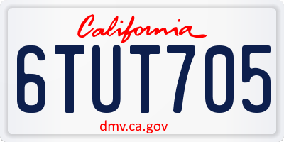CA license plate 6TUT705