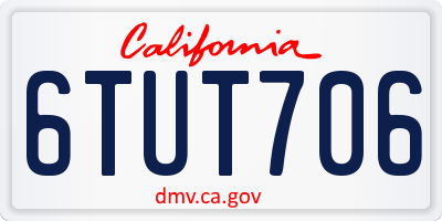 CA license plate 6TUT706