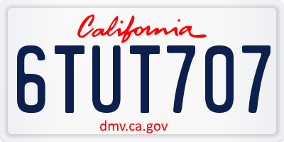 CA license plate 6TUT707