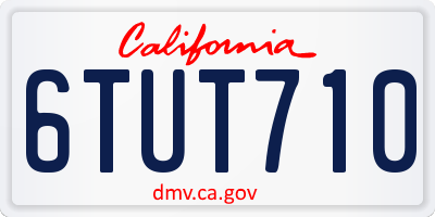 CA license plate 6TUT710